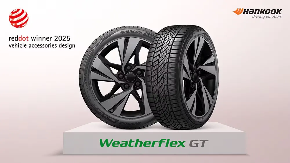 Hankook WeatherFlex GT tyre awarded Red Dot Design Award 2025 for innovative, biomimetic all-weather design.