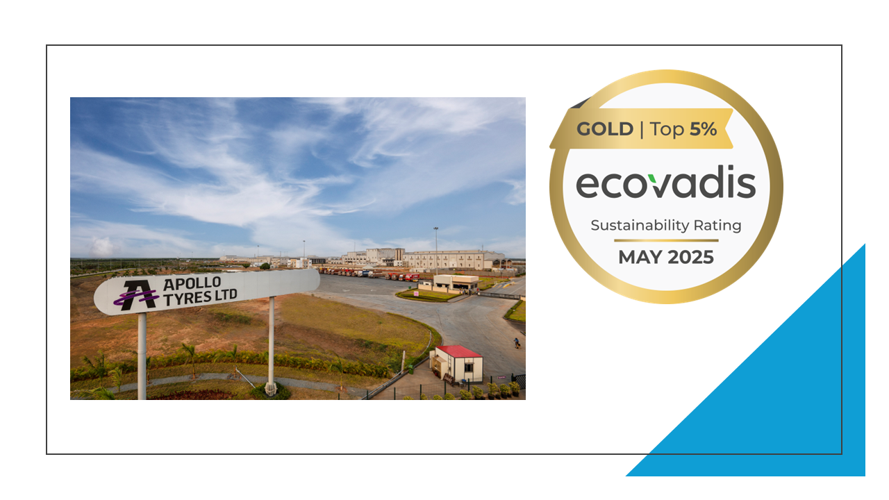 Apollo Tyres awarded Gold Rating by EcoVadis for sustainability leadership.