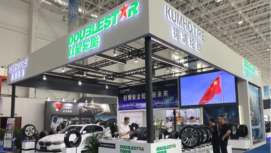 Kumho premium EV tyres and Doublestar commercial tyres side-by-side