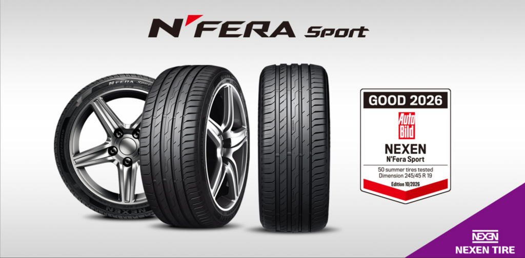 Nexen N'FERA Sport earns a Good rating in AUTO BILD's 2026 summer tyre test