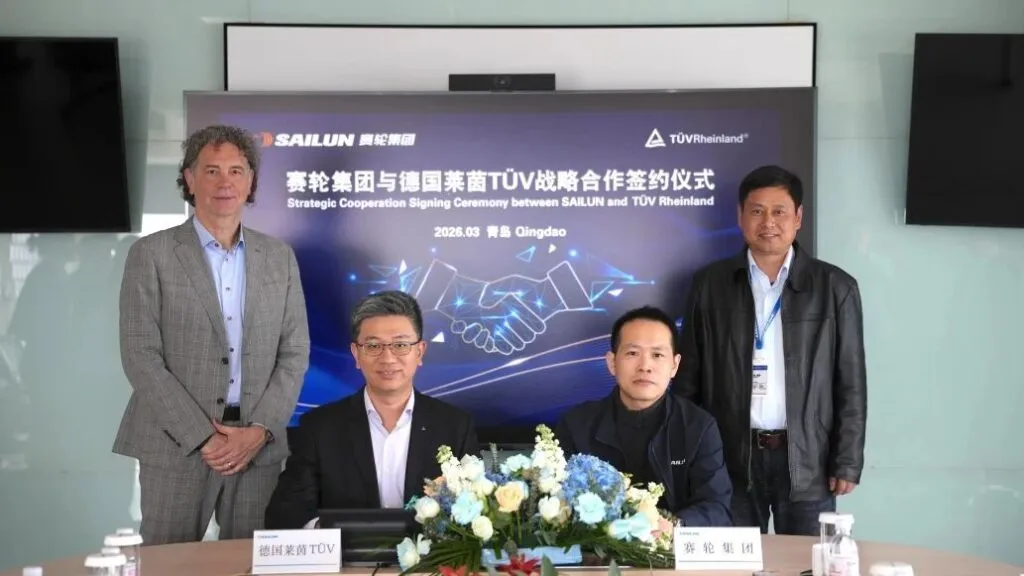 Representatives from Sailun Group and TÜV Rheinland during the official signing ceremony in Qingdao, China. (Photo Credit: Sailun Group/LinkedIn)