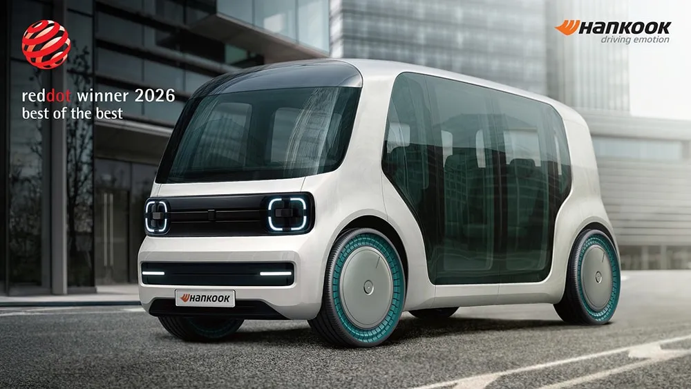 Autonomous shuttle concept vehicle fitted with Hankook i-Flex Gen 2 airless tyres. (Image: Hankook Tire)